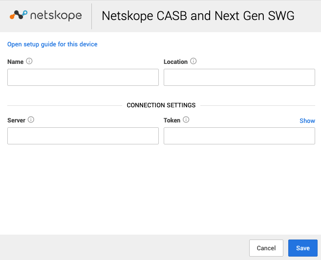 Add Netskope Next Gen SWG security device