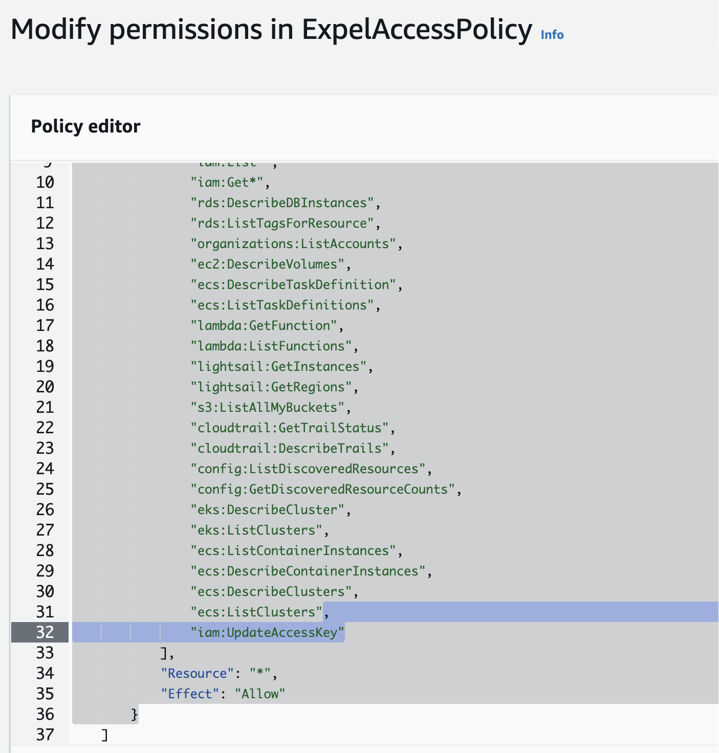 AWS CloudTrail policy permissions