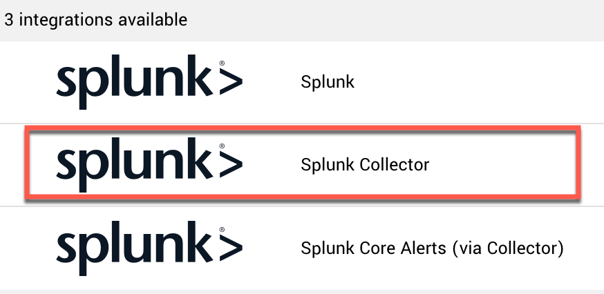 Splunk integration list in Workbench